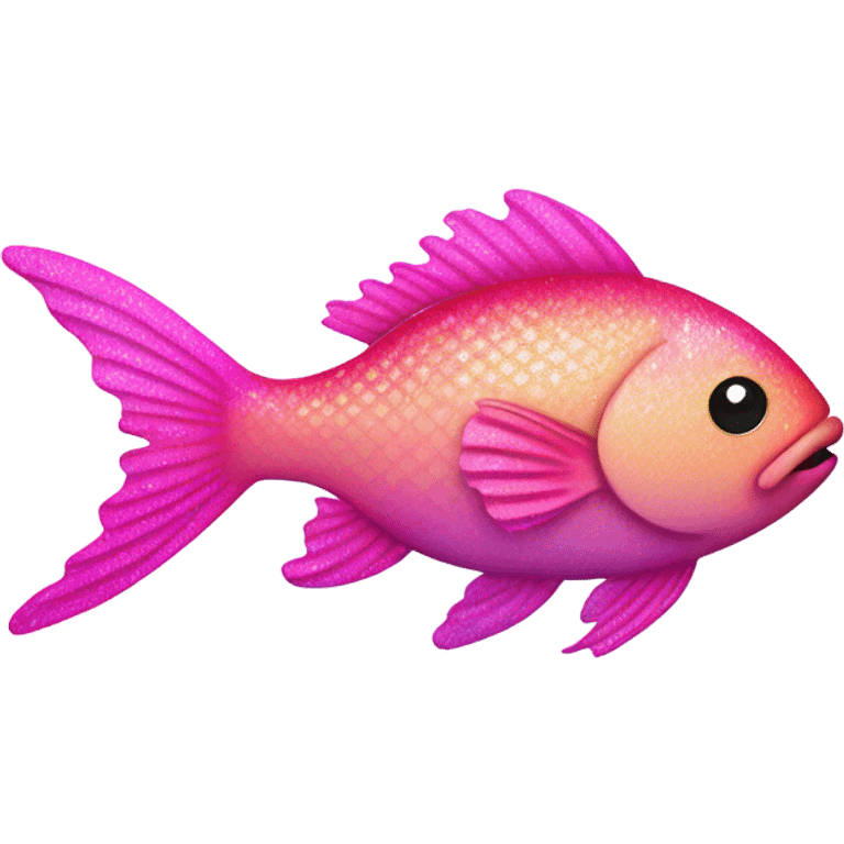 Pink ombre fish with glitter emoji