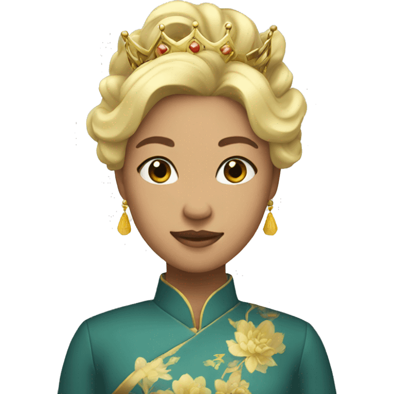 Asian blonde queen emoji