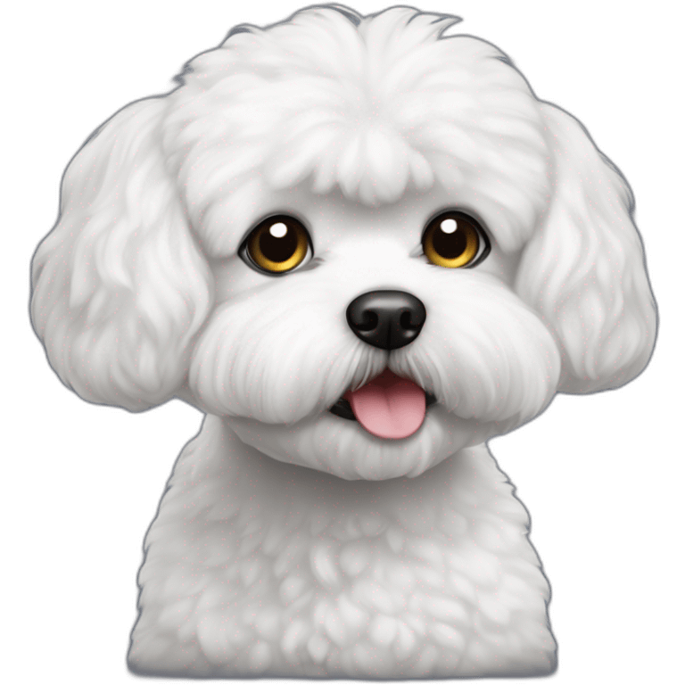 Bichon maltais avec les yeux noirs emoji