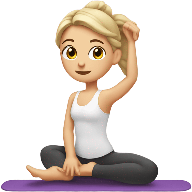 white girl doing pilates emoji