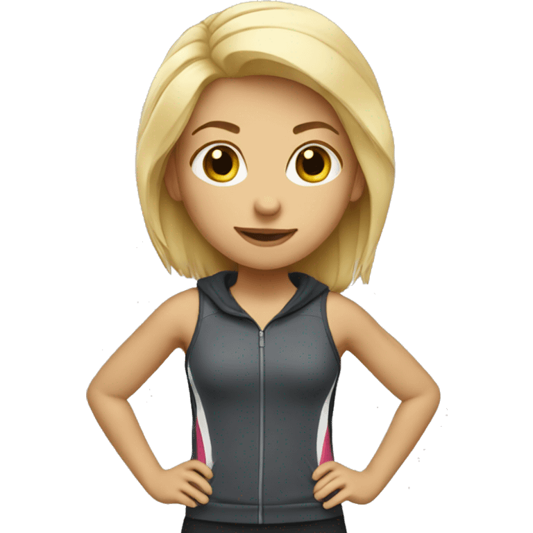 blonde girl wearing sport clothes emoji