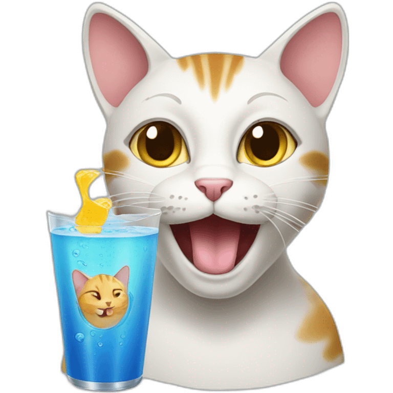 Cat drink juice emoji