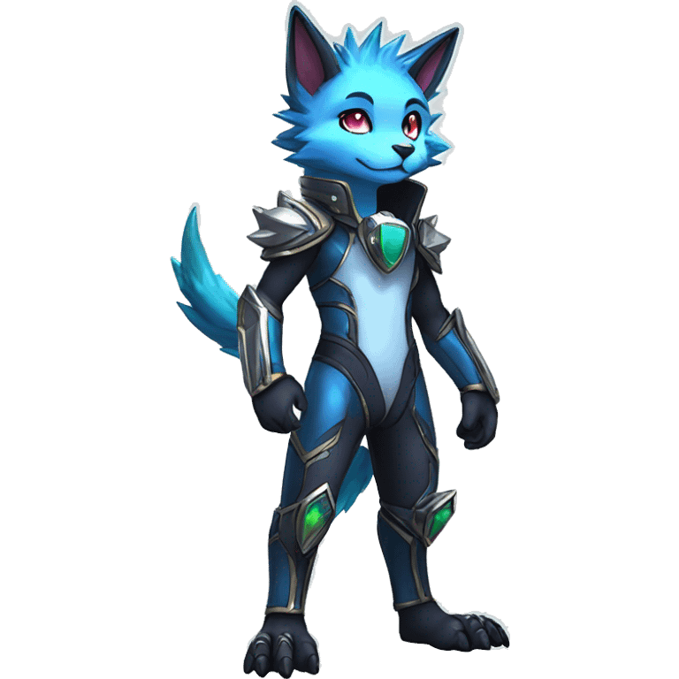 Shiny Anthro Sona Fakemon Nebula with a spiked collar Full Body emoji