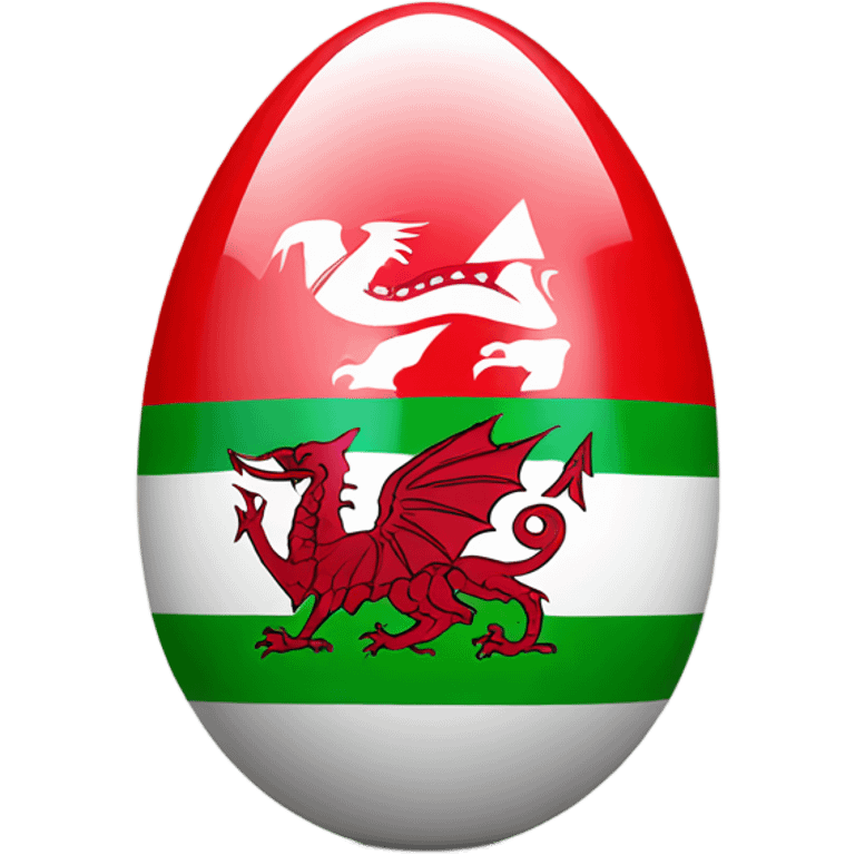 Welsh flag in an egg emoji