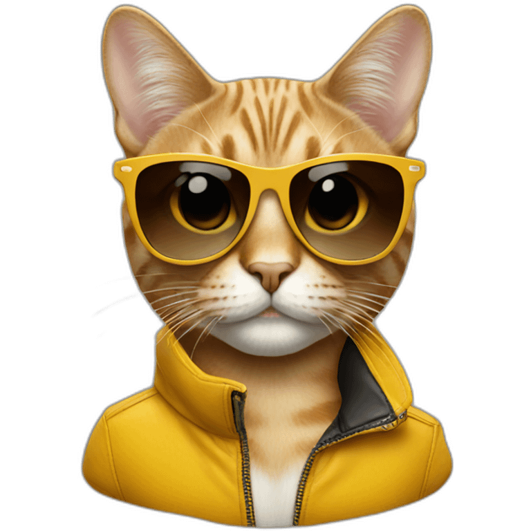 fashion cat with designer sunglasses on emoji