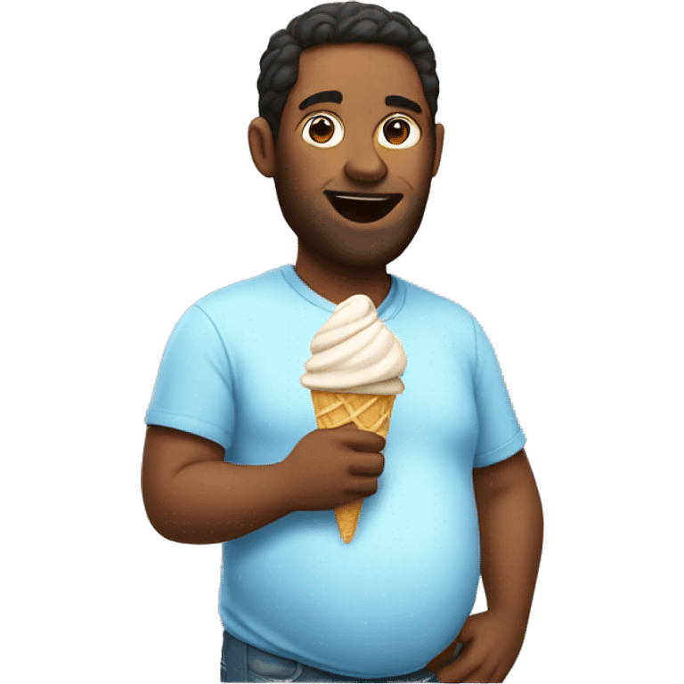 A pregnant man eating icecream  emoji