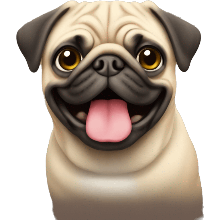 Pug holding W emoji