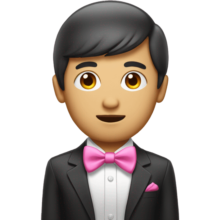 a Asia divided bangs Gay headhunter with pink bow tie emoji