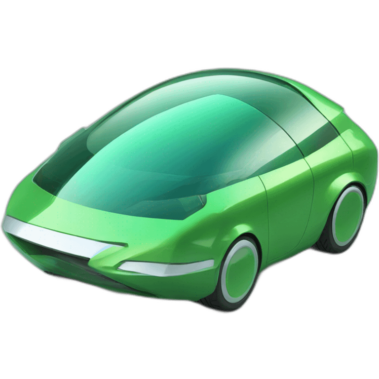 futuristic car green 3d emoji