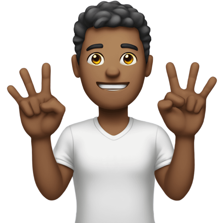 Guy holding up 3 fingers emoji