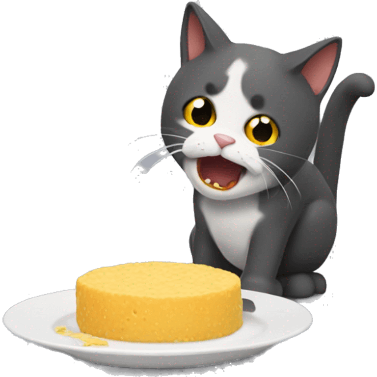 Gato comiendo barf emoji