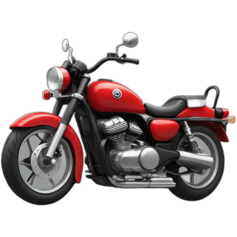 motorbike black and red with dog above emoji