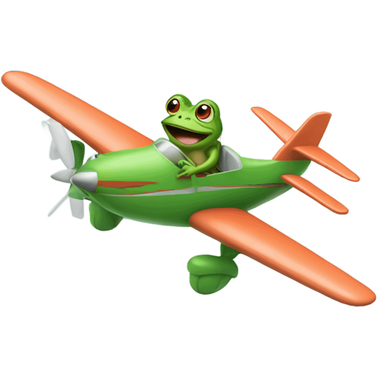 Frog driving a plane  emoji