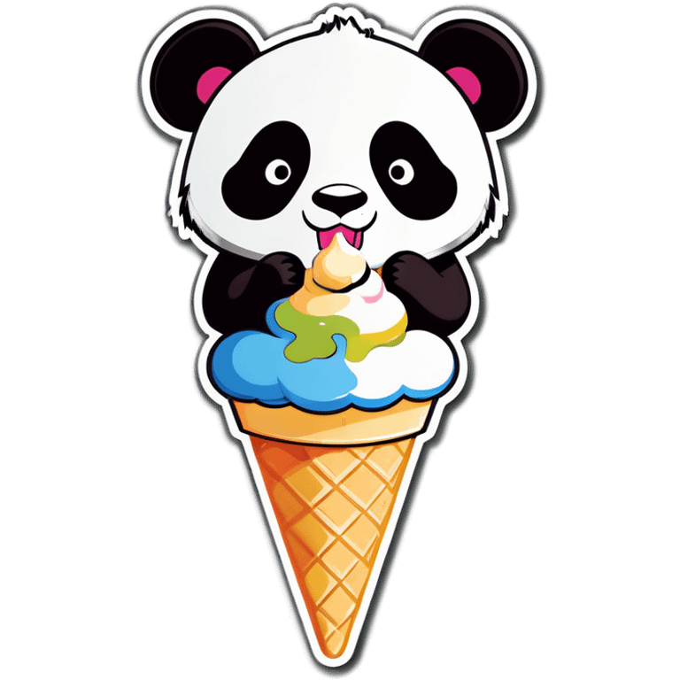 Panda eating ice cream emoji