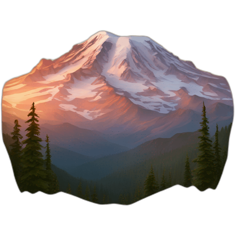 Mount rainier at sunset emoji