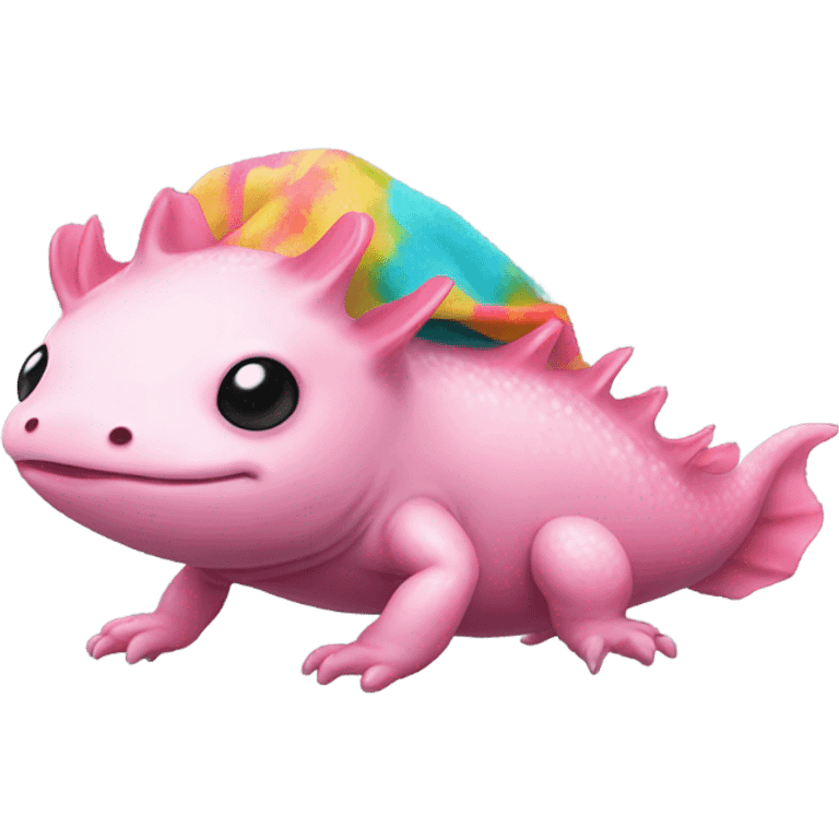 Pink axolotl with a hoodie on emoji