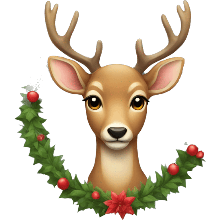 deer with a garland  emoji