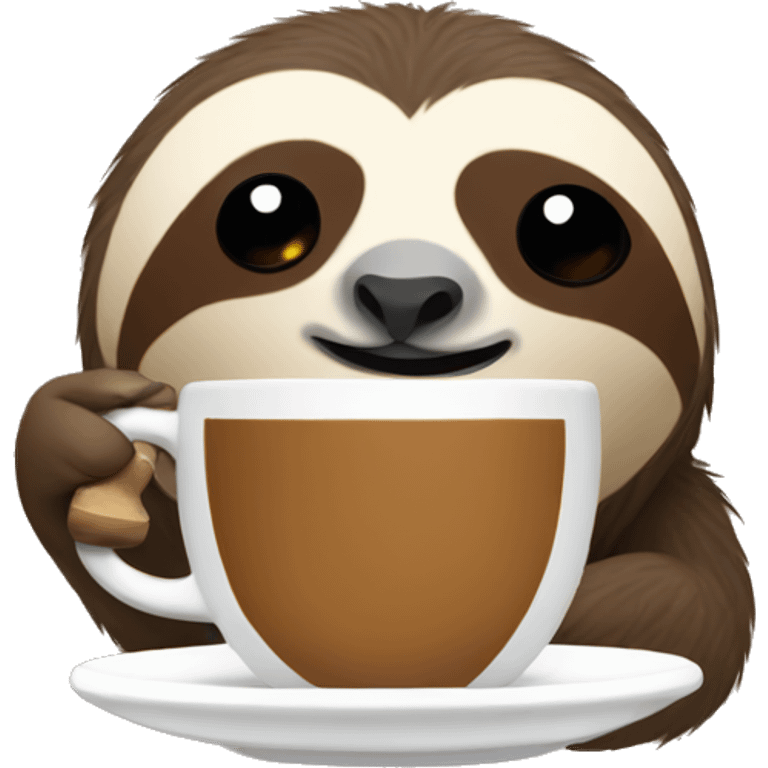 sloth drinking coffee emoji