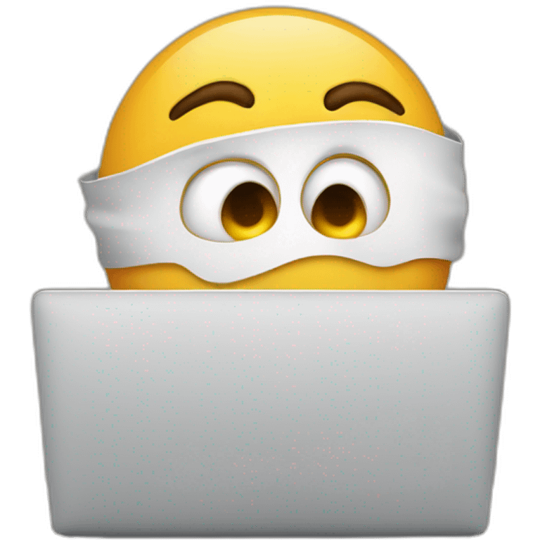 hiding behind a laptop screen emoji