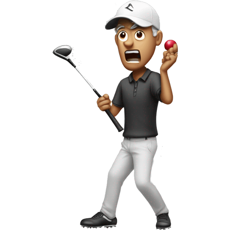 Mad golfer breaking his club emoji