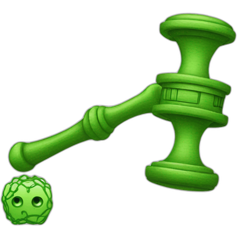 Green neural network and judge hammer emoji