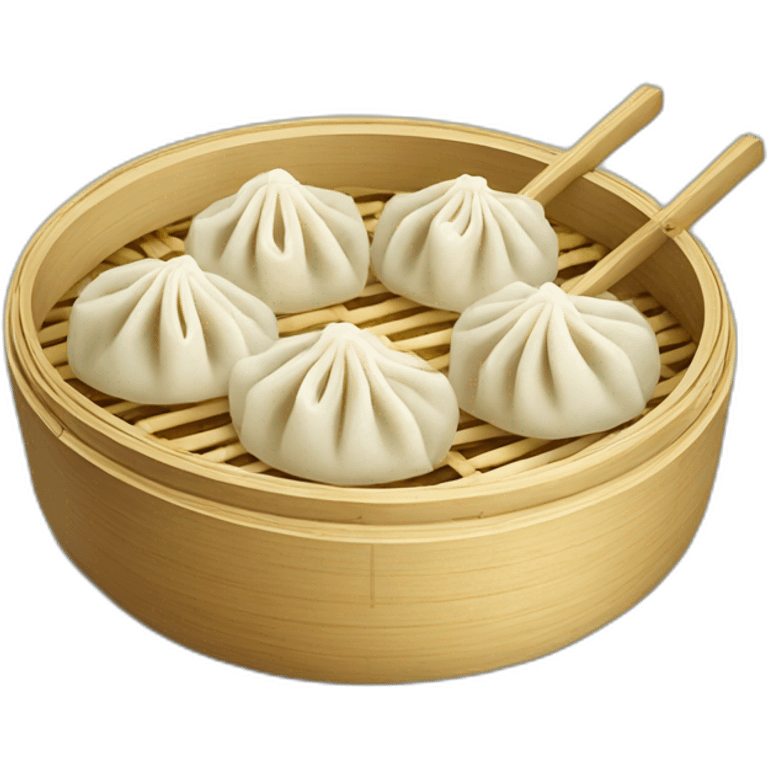 chinese dumplings in a bamboo steamer emoji