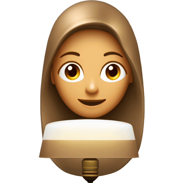 Lampada abbronzante con una ragazza che si abbronza sopra e il logo napa sul lettino emoji