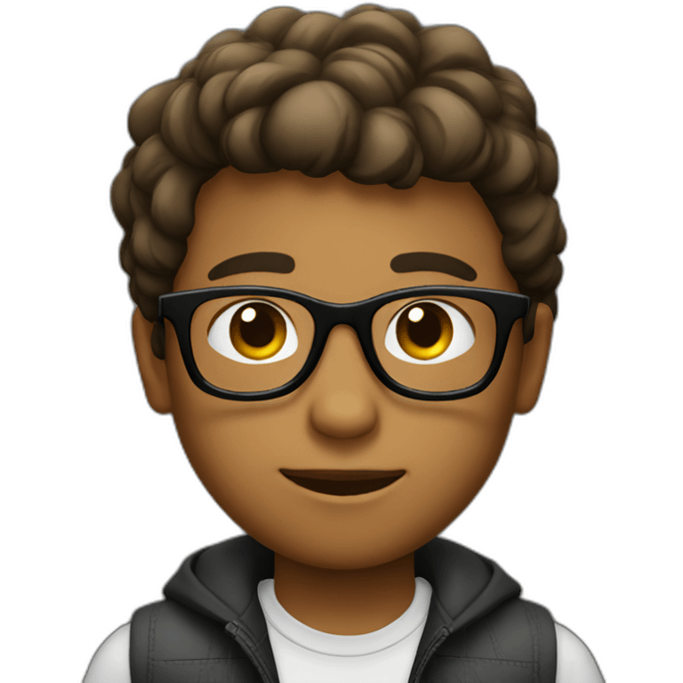 Boy with black frame glases emoji