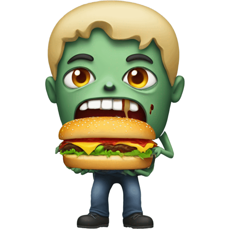 Zombie eating burger  emoji