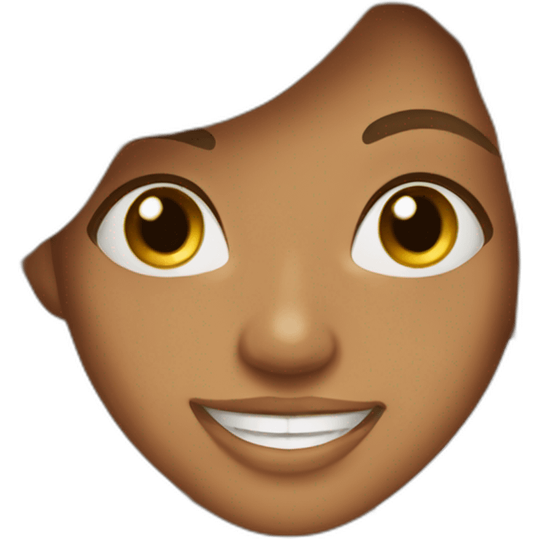 Beautiful tan skin women, long hair,smile emoji