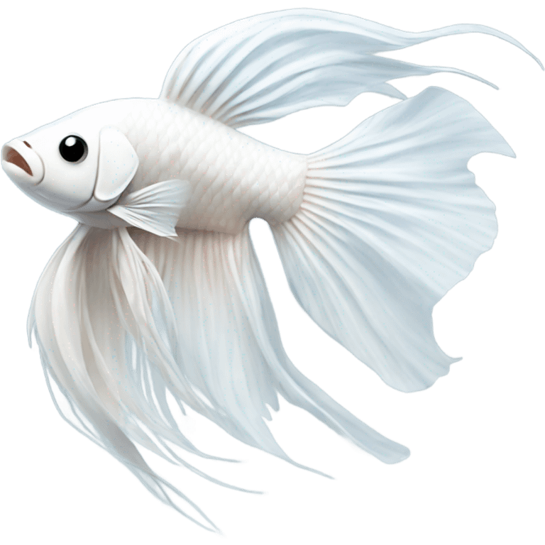 White betta fish happy emoji