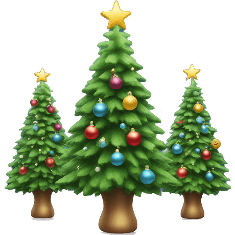 Christmas trees standing on ornaments  emoji