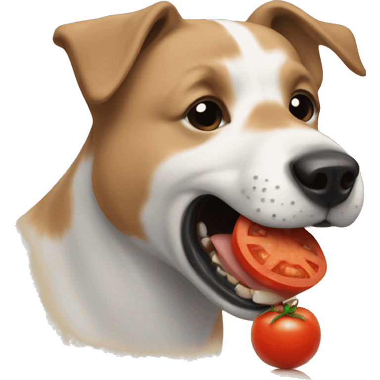 Dog eating a tomato  emoji