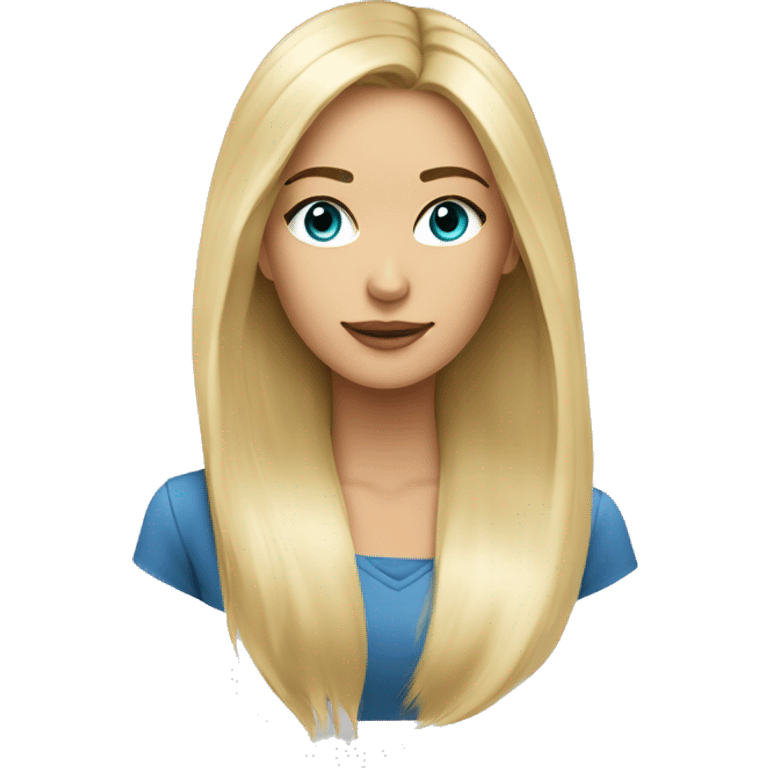 Femme blonde cheveux long lisse yeux bleu  emoji