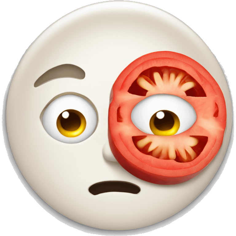 Face with tomato slice on the eyes. emoji