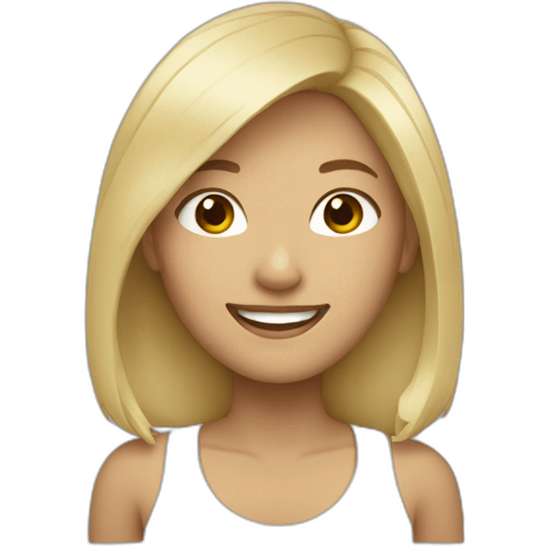 asian blond woman smiling emoji