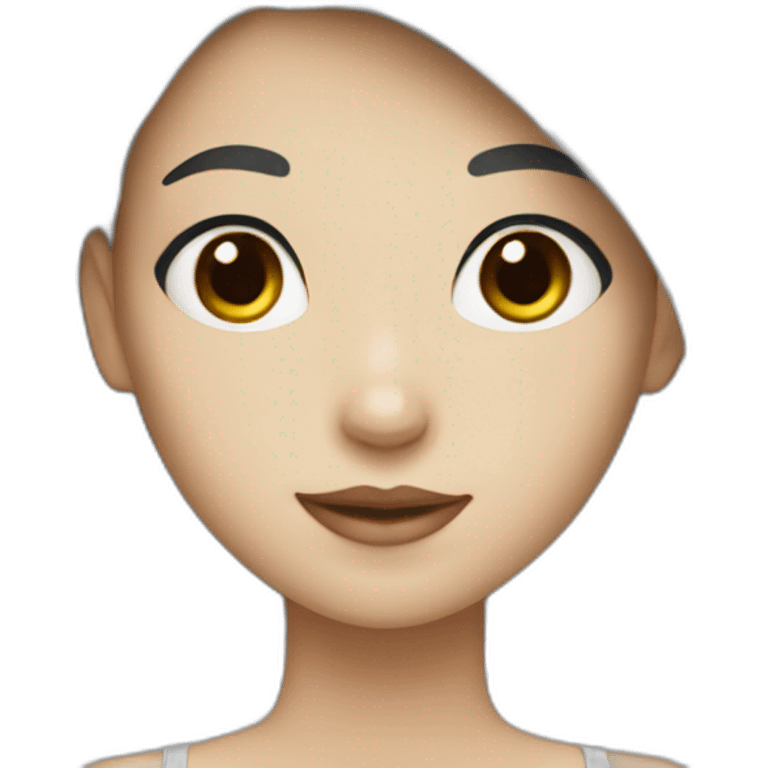 A girl with white skin and black hair  emoji