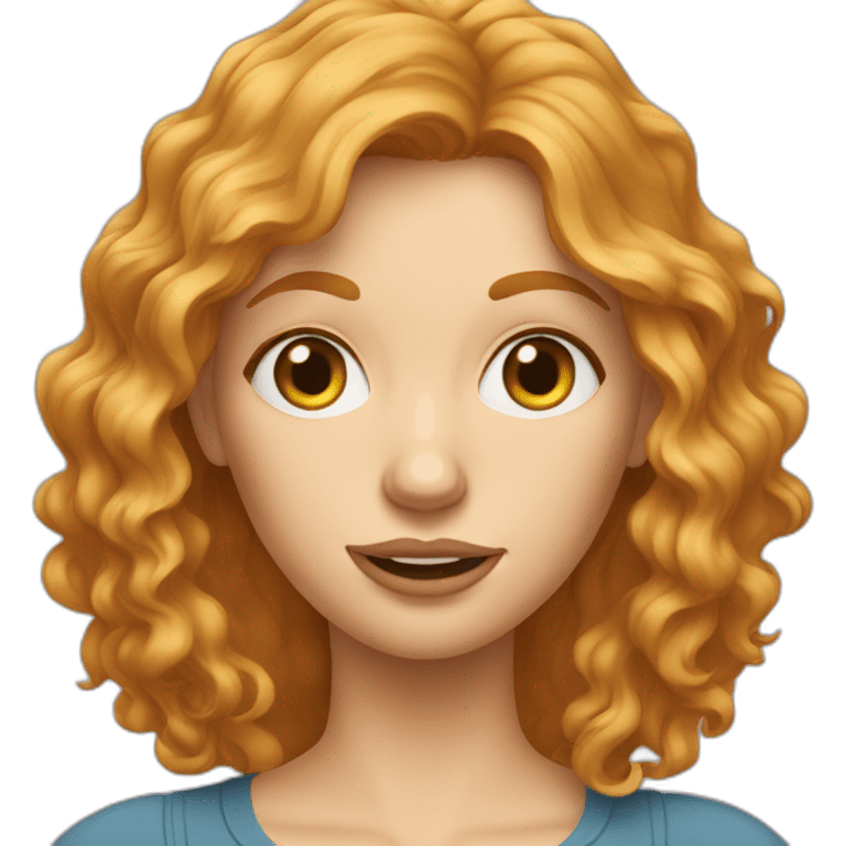 strawberry blonde lady with disheveled hair emoji