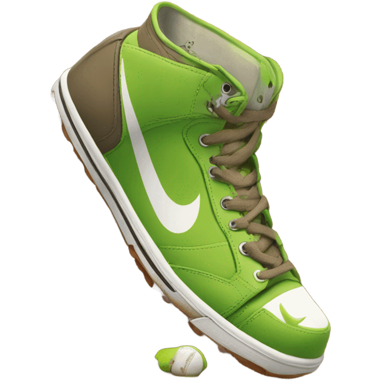 Shrek with Nike kicks in his dirt pool emoji