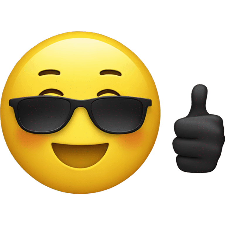 Yellow emoji with sunglasses giving thumbs up emoji