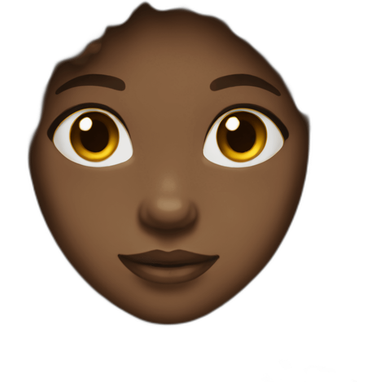 black skin girl afro brown hair emoji