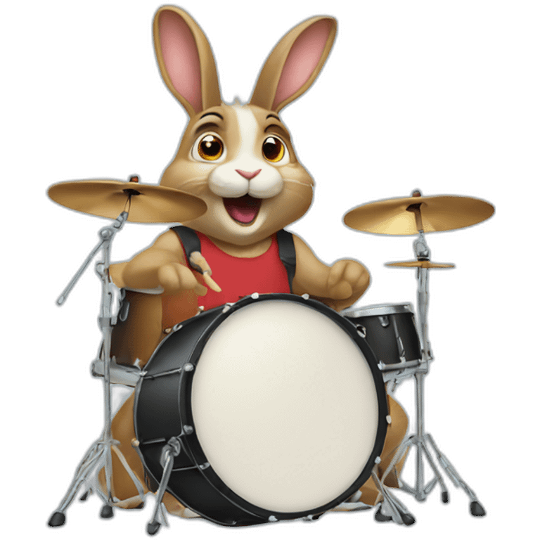 rabbit playing drums emoji