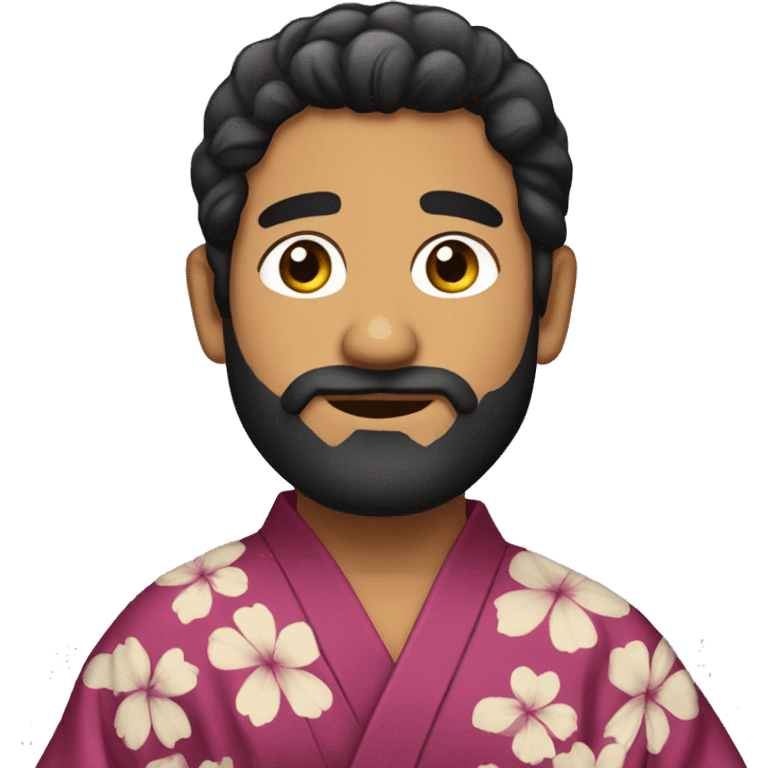 bearded Latino man with dark hair wearing a kimono emoji