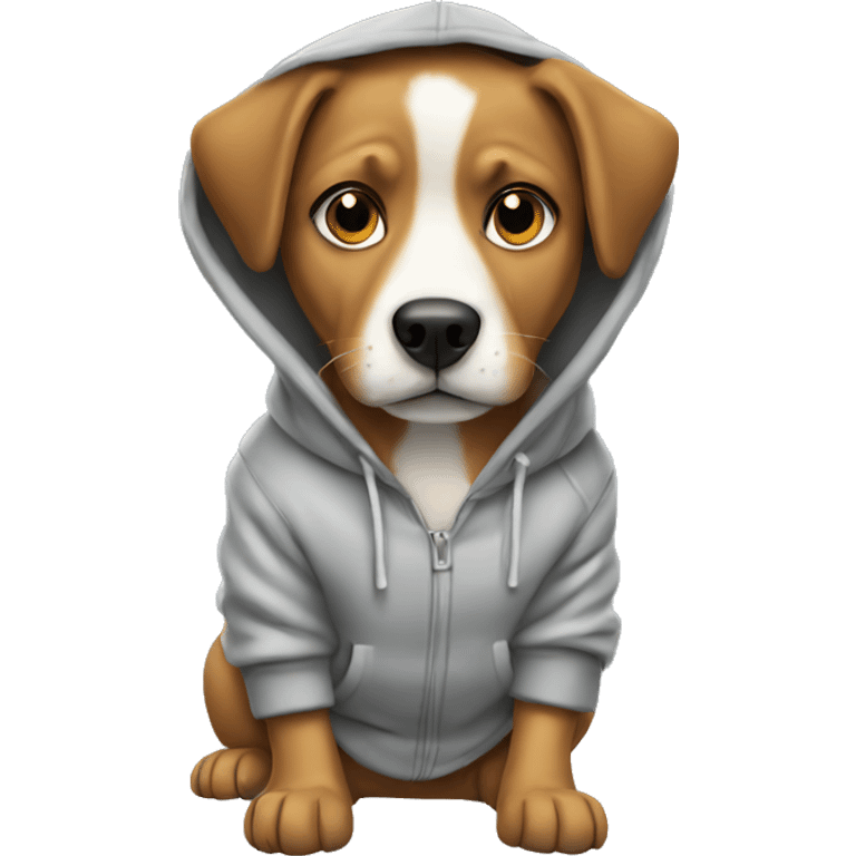 Dog wearing hoodie emoji