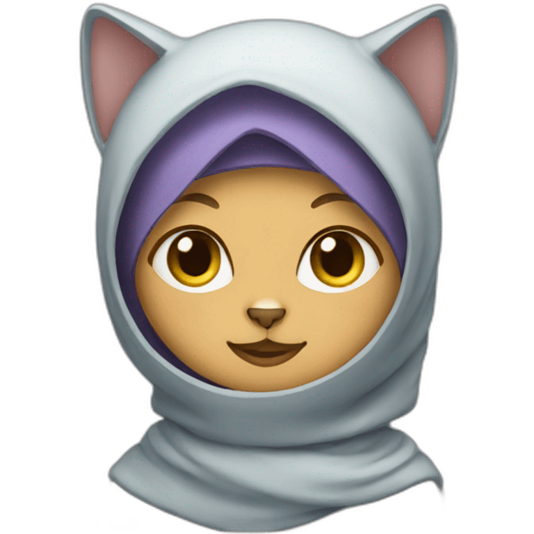 A cat wearing a hijab emoji