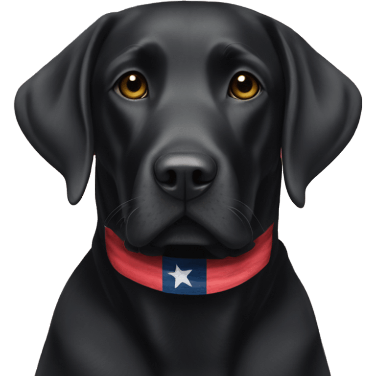 Black Labrador with American flag in background emoji