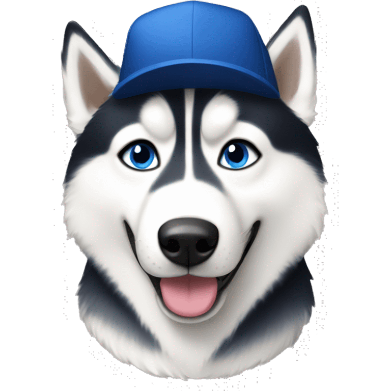 Husky with blue eyes wearing a Taylor swift hat  emoji