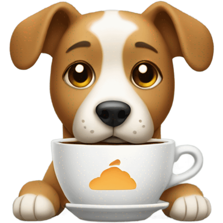 Dog with coffe emoji