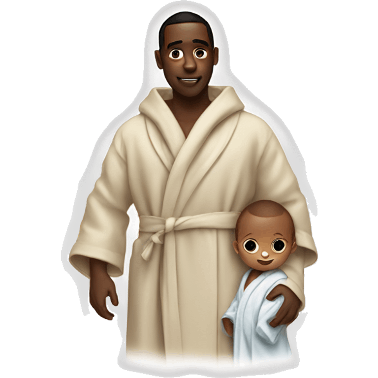 Diddy with a robe and a baby emoji