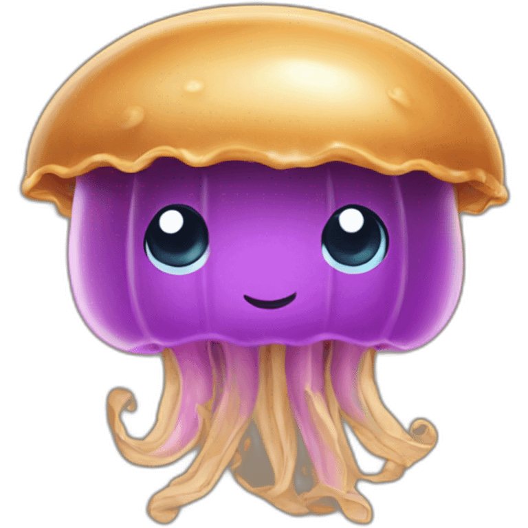 Peanut butter cute jellyfish holding shield emoji